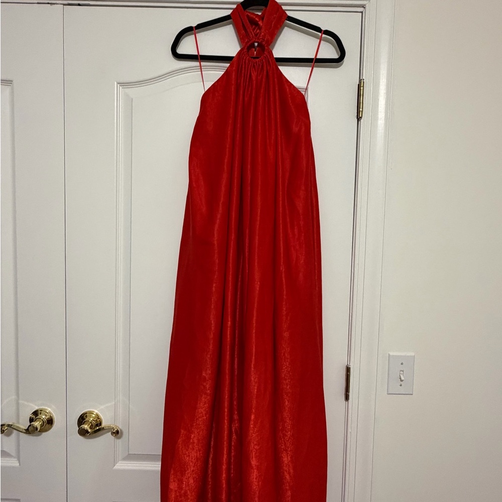 Aura Vibrant Red Halter Dress
